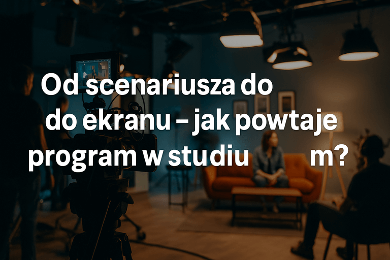 ekipa telewizyjna pracująca w studiu podczas nagrania programu