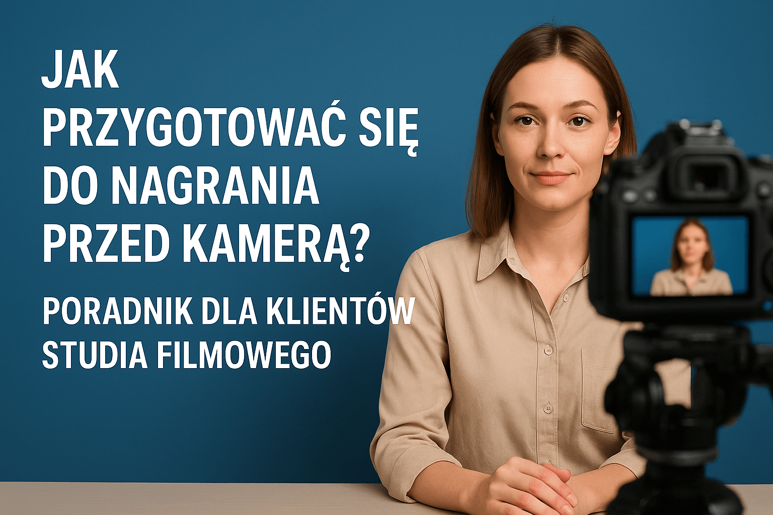 osoba przygotowująca się do nagrania w studiu filmowym